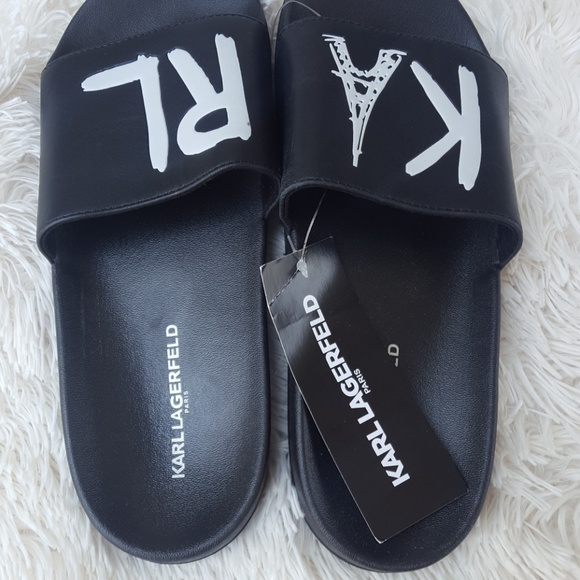 Karl Lagerfeld black  Zaira slides new with tags - Picture 4 of 7